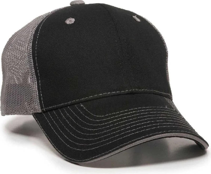 OC Sports GWT-101M Adjustable Mesh Back Cap - Black Grey