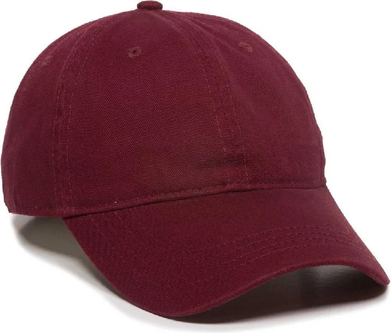 OC Sports GWT-111 Adjustable Strap Garment Wash Cotton Cap - Burgundy