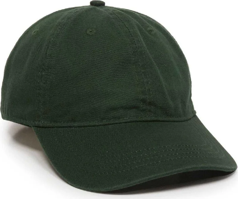 OC Sports GWT-111 Adjustable Strap Garment Wash Cotton Cap - Dk Green