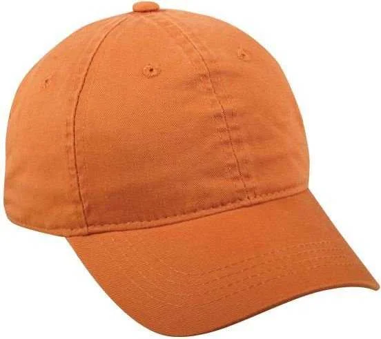 OC Sports GWT-111 Adjustable Strap Garment Wash Cotton Cap - Pumpkin