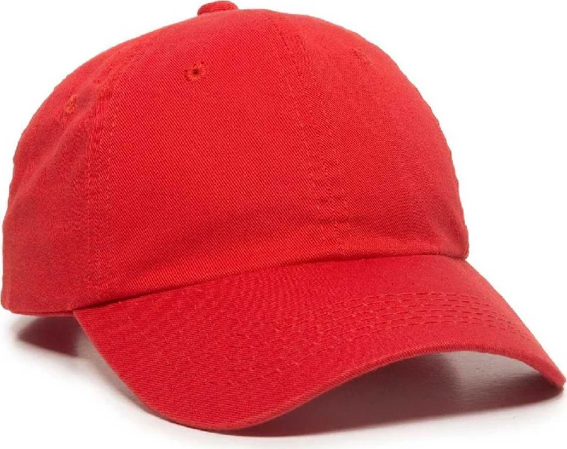 OC Sports GWT-116  Adj. Garment Wash Cotton Baseball Cap - Red