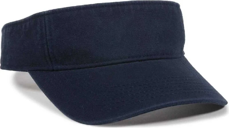 OC Sports GWTV-100  Adjustable Garment Washed Twill Visors - True Navy