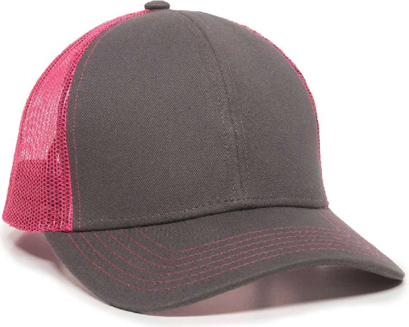 OC Sports MBW-600 Team Adjustable Mesh Back Ball Cap - Charcoal Fuchsia