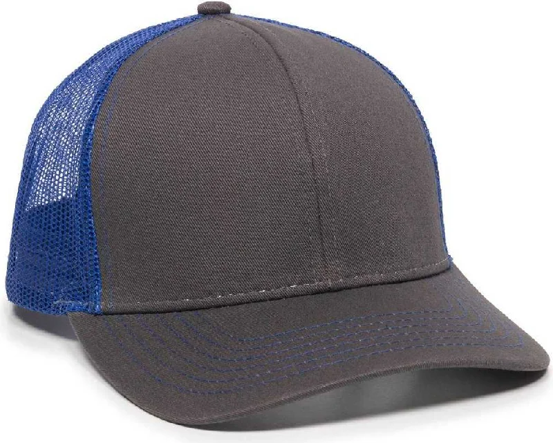 OC Sports MBW-600 Team Adjustable Mesh Back Ball Cap - Charcoal Royal