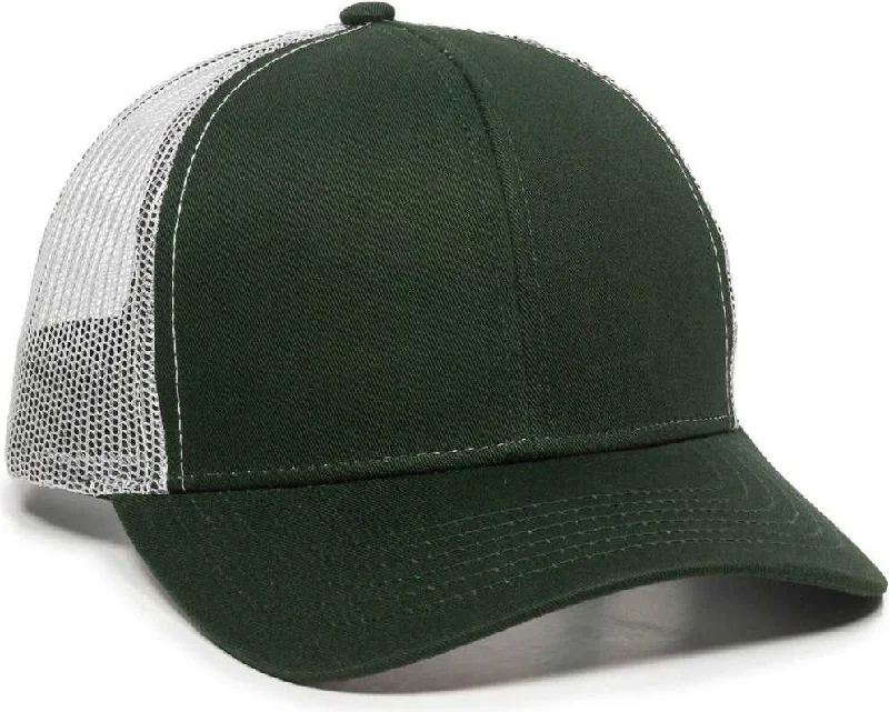 OC Sports MBW-600 Team Adjustable Mesh Back Ball Cap - Dk Green White