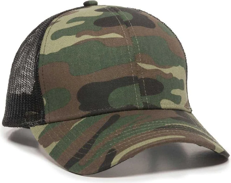 OC Sports MBW-600 Team Adjustable Mesh Back Ball Cap - Generic Camo Bk