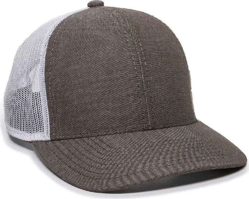 OC Sports MBW-800CB Adjustable Mesh Back Cap - Heathered Brown White