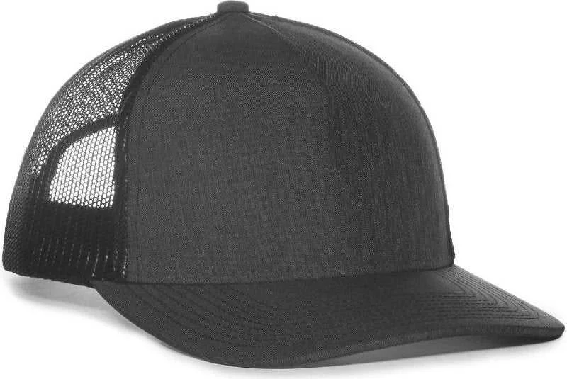 OC Sports OC571 Slight Pre-Curved Visor with Mesh Back Cap - LN Heathered Charcoal Black