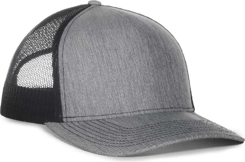 OC Sports OC571 Slight Pre-Curved Visor with Mesh Back Cap - LN Heathered Gray Black