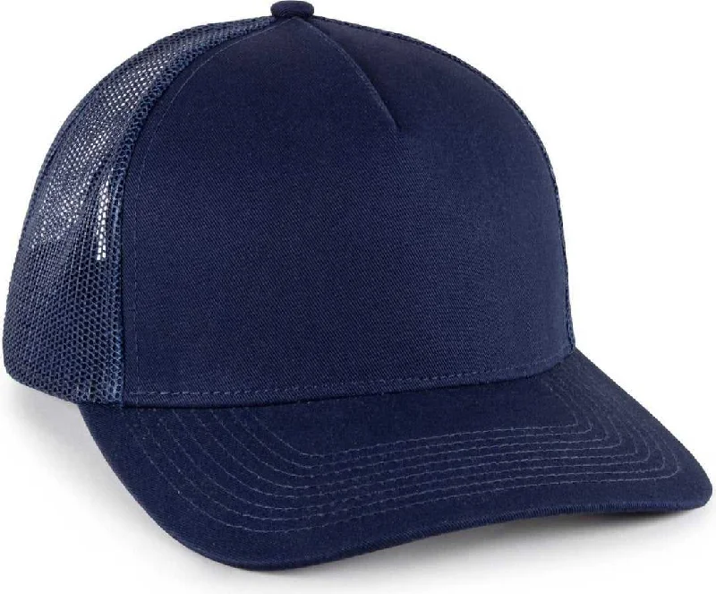 OC Sports OC571 Slight Pre-Curved Visor with Mesh Back Cap - Navy Navy