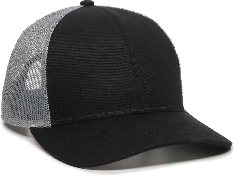 OC Sports OC770 Adjustable Mesh Back Cap with Sweatband - Black Gray