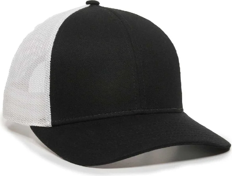 OC Sports OC770 Adjustable Mesh Back Cap with Sweatband - Black White