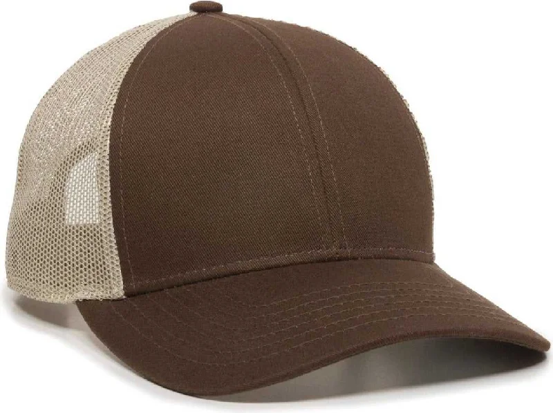 OC Sports OC770 Adjustable Mesh Back Cap with Sweatband - Brown Khaki