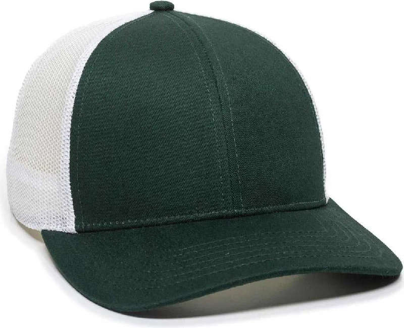 OC Sports OC770 Adjustable Mesh Back Cap with Sweatband - Dark Green White