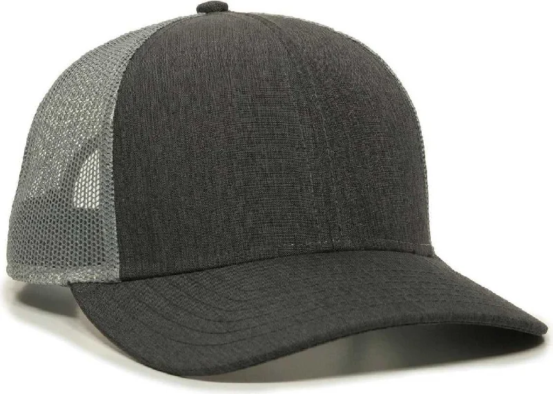 OC Sports OC770 Adjustable Mesh Back Cap with Sweatband - Heathered Charcoal Gray