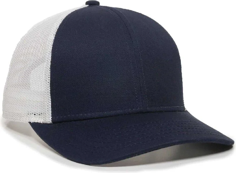 OC Sports OC770 Adjustable Mesh Back Cap with Sweatband - Navy White