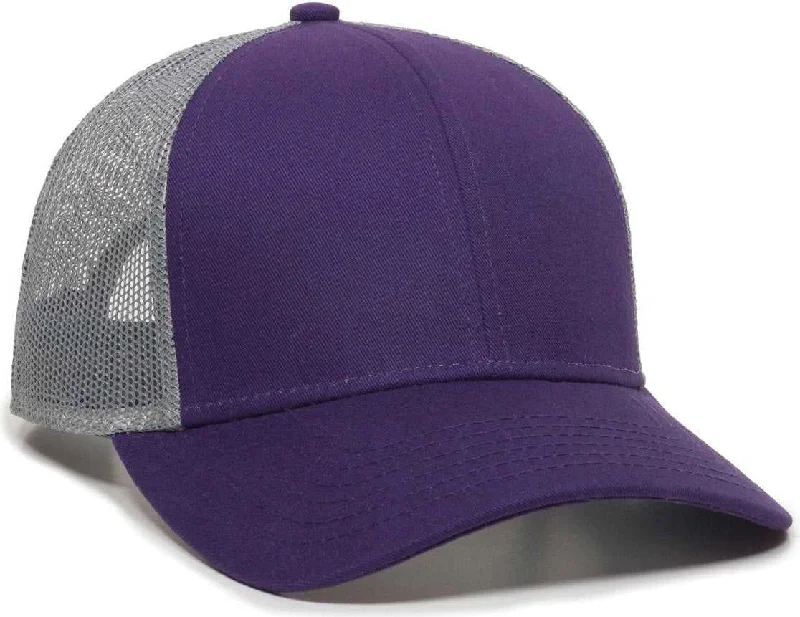 OC Sports OC770 Adjustable Mesh Back Cap with Sweatband - Purple Gray