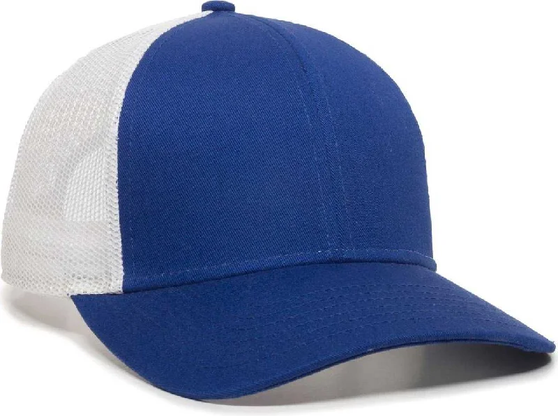 OC Sports OC770 Adjustable Mesh Back Cap with Sweatband - Royal White