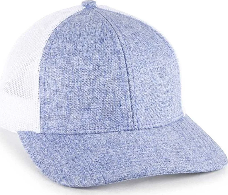 OC Sports OC770L Heathered Adjustable Mesh Back Cap - Heathered Blue White