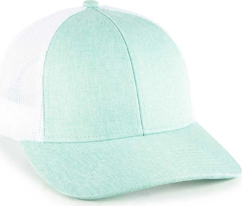 OC Sports OC770L Heathered Adjustable Mesh Back Cap - Heathered Mint White