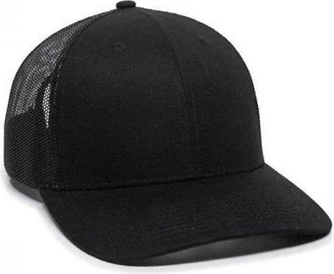 OC Sports OC771 Adjustable Mesh Back Cap - Black Black