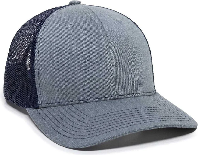 OC Sports OC771 Adjustable Mesh Back Cap - Heathered Gray Navy