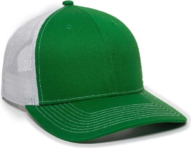 OC Sports OC771 Adjustable Mesh Back Cap - Kelly White