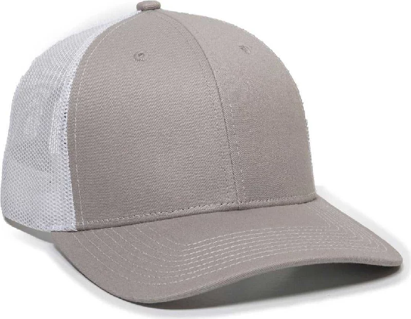 OC Sports OC771 Adjustable Mesh Back Cap - Light Gray White