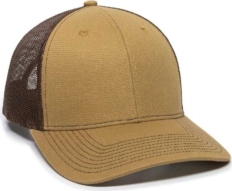 OC Sports OC771 Adjustable Mesh Back Cap - Old Gold Brown