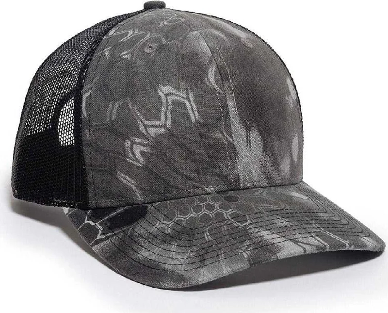 OC Sports OC771CAMO Adjustable Mesh Back Cap - Kryptek Raid Black