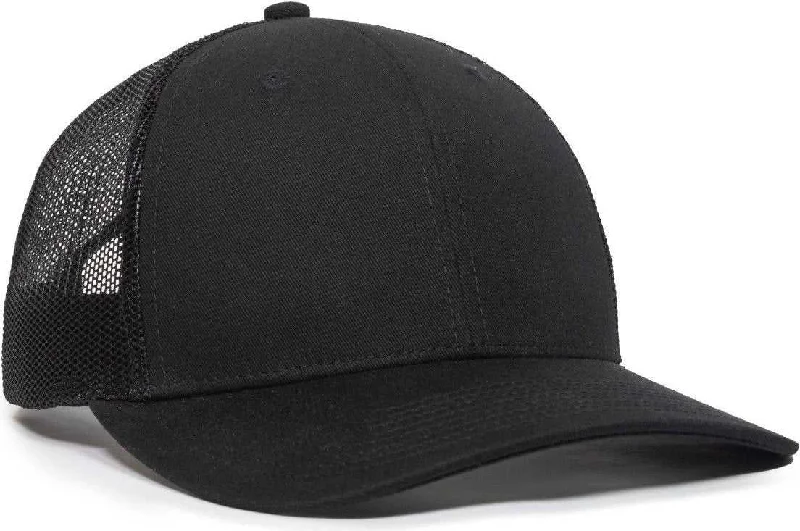 OC Sports OC771V Adjustable Mesh Back Cap - Black Black