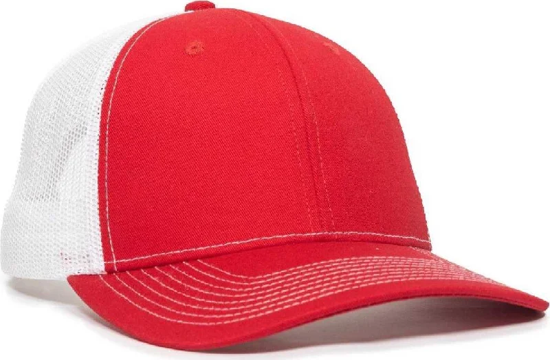 OC Sports OC771V Adjustable Mesh Back Cap - Red White