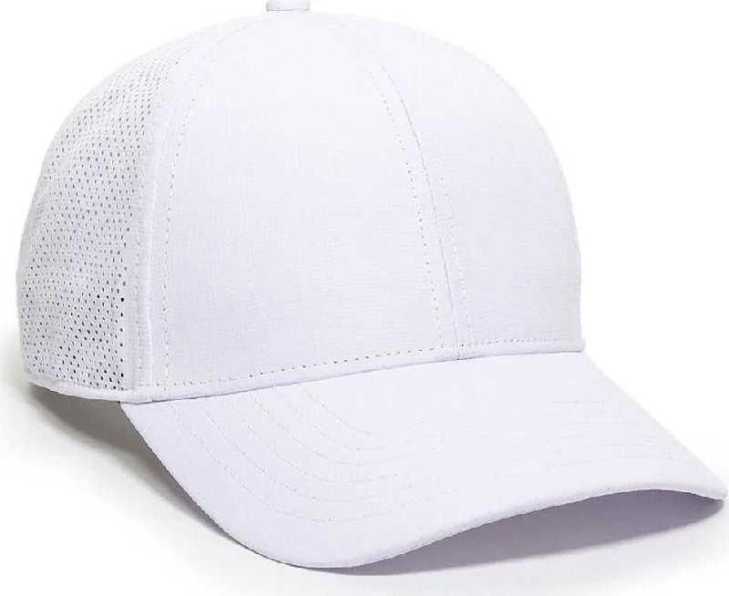 OC Sports OC803 Adjustable Mesh Back Solid Color Cap - White