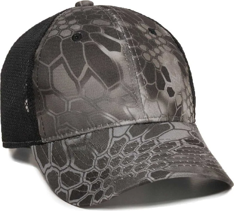 OC Sports PFC-150M Adjustable Mesh Back Cap - Kryptek Raid  Black