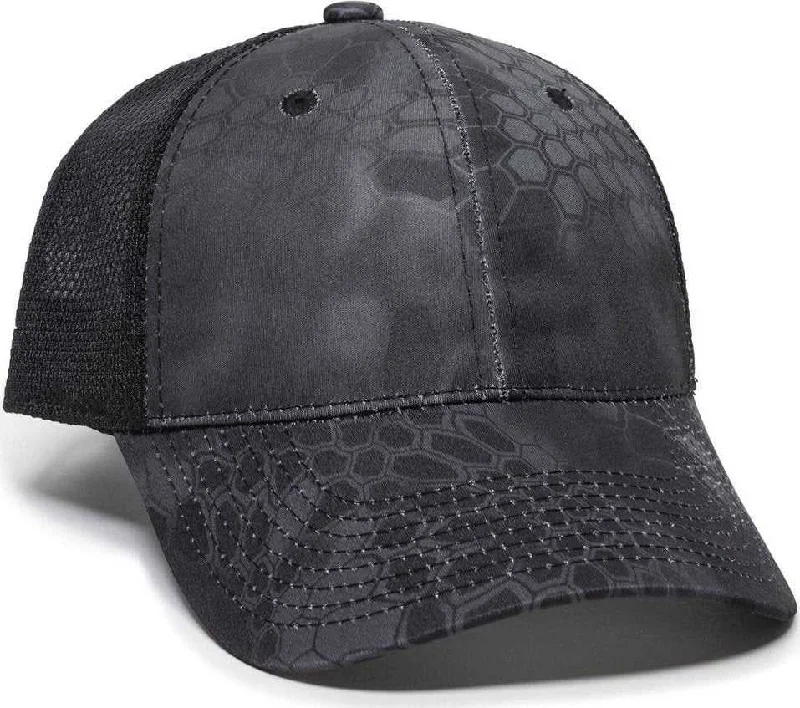 OC Sports PFC-150M Adjustable Mesh Back Cap - Kryptek Typhon  Black