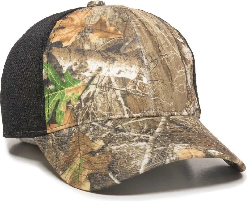 OC Sports PFC-150M Adjustable Mesh Back Cap - Realtree Edge  Black