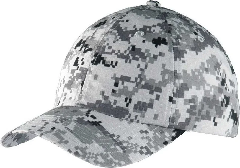 Port Authority C925 Digital Ripstop Camouflage Cap - Gray Camo