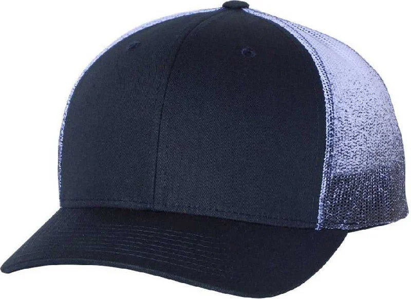 Richardson 112PM Printed Mesh-Back Trucker Cap - Navy Navy to White Fade