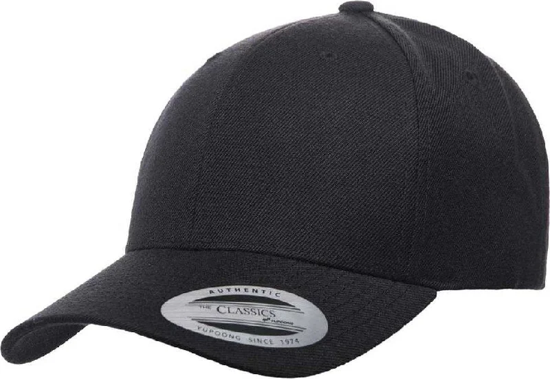 Yupoong 6789M Classics Premium Curved Visor Snapback Cap - Black