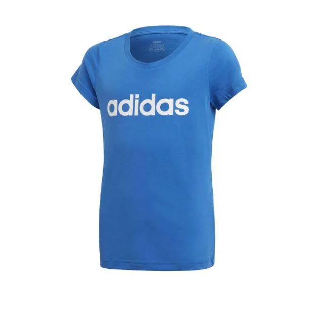 Adidas Adidas Girls' Yg E Lin Tee Kids-Girls Training T-Shirt Blue Fm7022