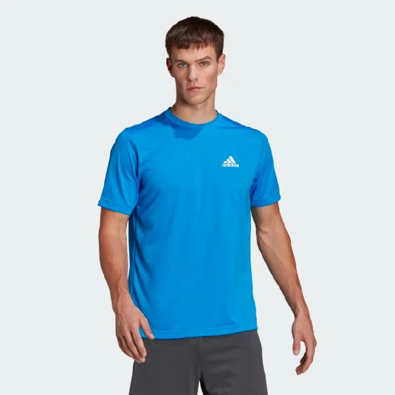 Adidas Aeroready Designed To Move Sports Men Training T-Shirt Blue Rush