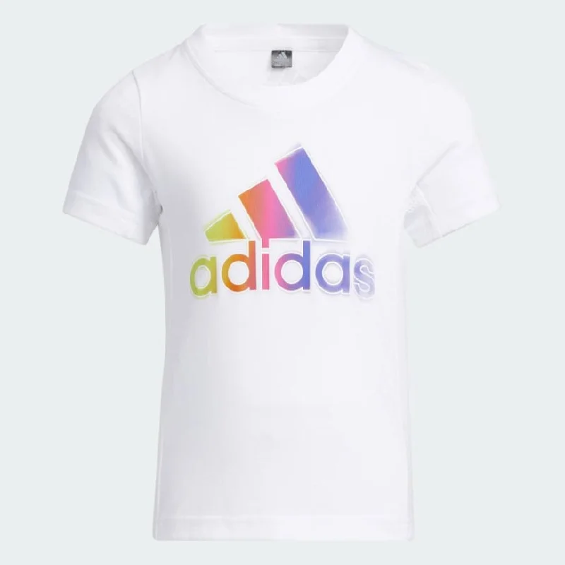 Adidas Lg Cotton Girls Training T-Shirt White