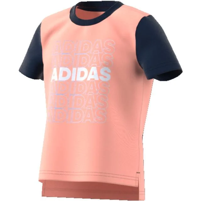 Adidas  Little-Girls Training T-Shirt Glow Pink/Navy