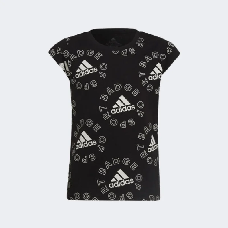 Adidas Logo Essential Girls Lifestyle T-Shirt Black/White