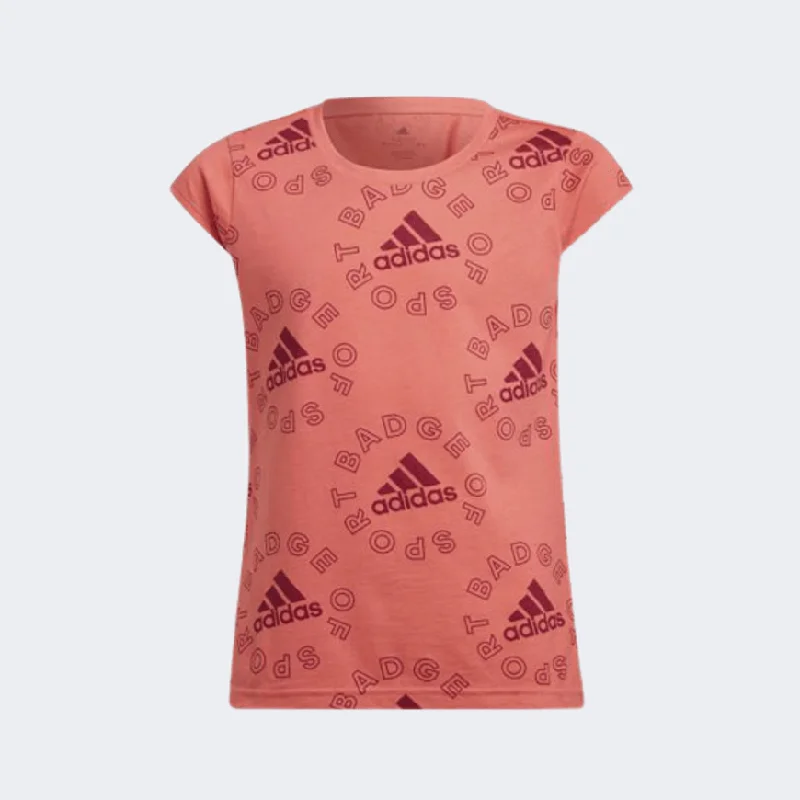 Adidas Logo Essentials Girls Lifestyle T-Shirt Semi Turbo