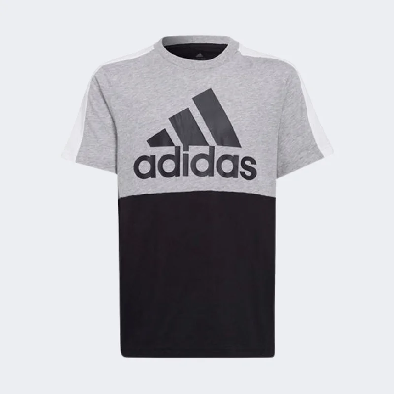 Adidas Logo Tee Boys Lifestyle T-Shirt Black/Grey/White