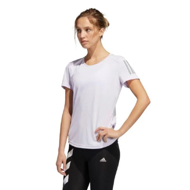 Adidas Own The Run Tee Women Running T-Shirt Purple Tint Fn5871