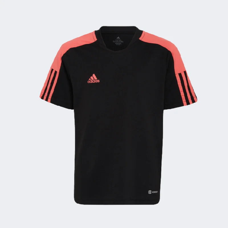 Adidas Tiro Jersey Girls Football T-Shirt Black