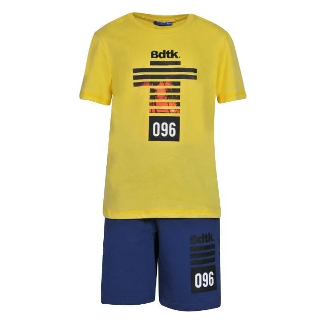 Bodytalk Boys’ t-shirt set with long shorts  Lemon 754799-00720