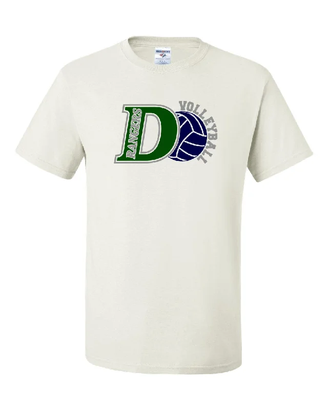 Drew Volleyball JERZEES - Dri-Power® 50/50 T-Shirt - 29MR w/ Rangers Volleyball Design on Front.